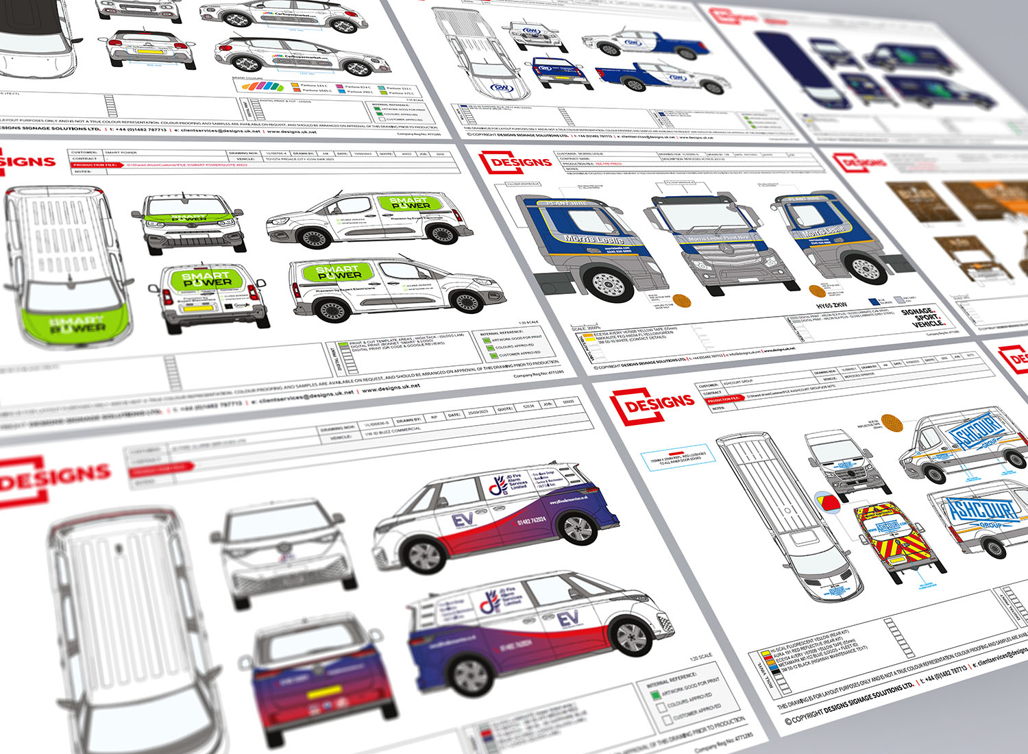 CAD drawings of vehicles.